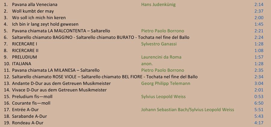 Trackliste Rose Viole Audio