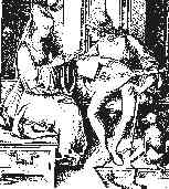 Beautiful lady singing and lutenist looking to her